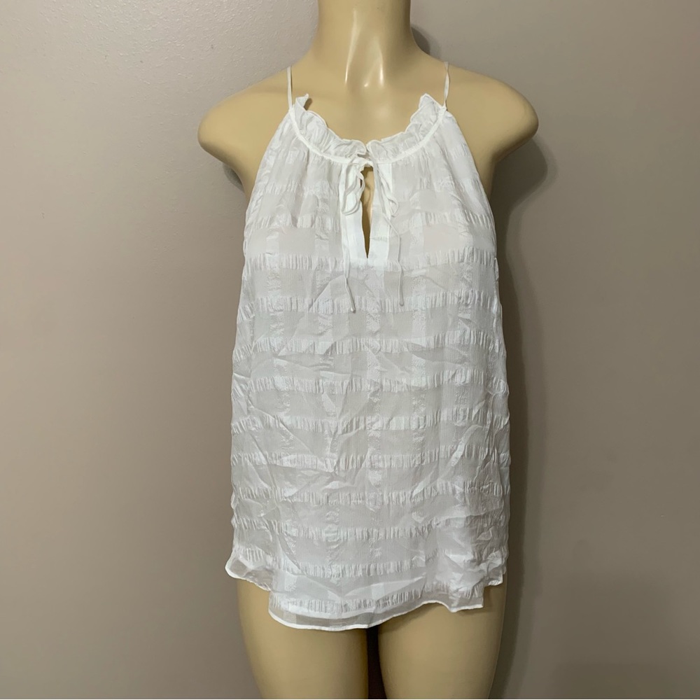 HD In Paris ANTHROPOLOGIE Ivory Sleeveless Top Blouse Size 6 Women’s NWT $98